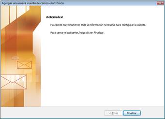 Configuracion del correo eletrectroncio outlook 2007 finalizada